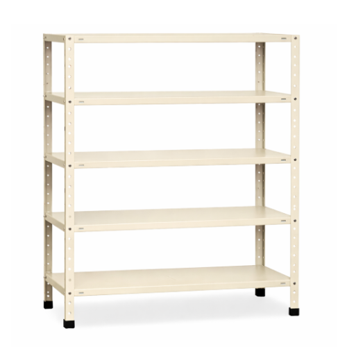 סט מדפי מתכת 5 קומות - צבע קרם