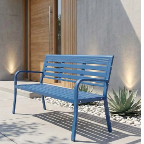 ספסל גינה "בלו אורבן" – נוחות מודרנית במראה רענן מאלומיניום