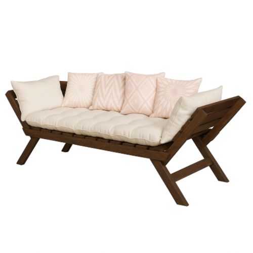 ספסל מעוצב מרופד לבית ולגינה, דגם NEST צבע פוליסנדר