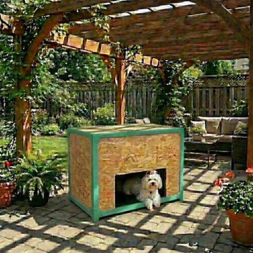 בית מודולרי לחיות מחמד דגם אורבן קיוב צבע טורקיז