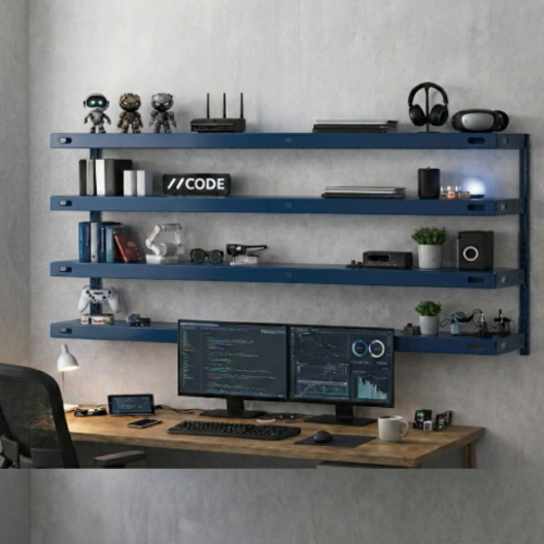 מערכת מדפי קיר מודולרית “ארטיקו 4” 25/100 ס"מ - צבע כחול