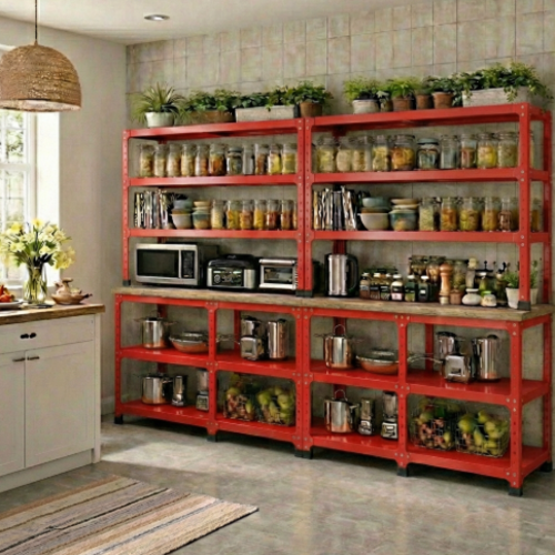 ספריית מטבח מודולרית מודומוס "ספייס-שף 240" צבע אדום