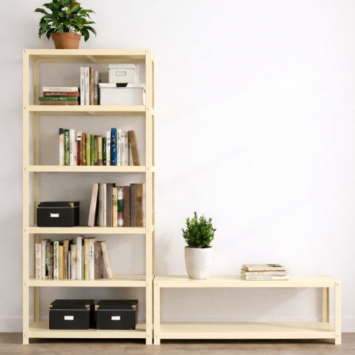 ספריית מתכת מודולרית AquaFlex עם יחידת נמוכה משולבת קרם