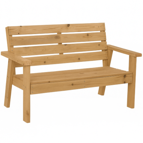 ספסל "אלטונה" – עץ טבעי למרפסת ולגינה צבע אלון