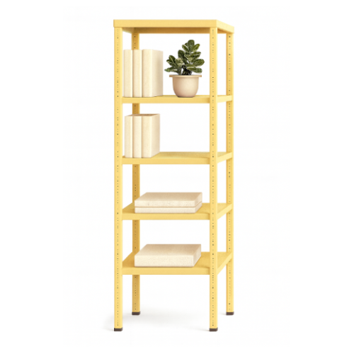 מדפי רוזה פלוס הם יחידת אחסון מתכתית יציבה ומדויקת צבע צהוב - 30/60/100