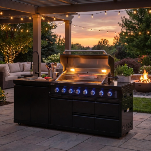 מטבח חוץ פרימיום "נובה שף 6X" עם כיור ושיפוד מסתובב