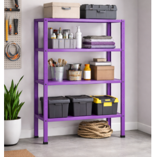 מדף מתכת מודולרי ואסתטי בעיצוב נקי ו דגם פלקסו - צבע סגול 30/60/80