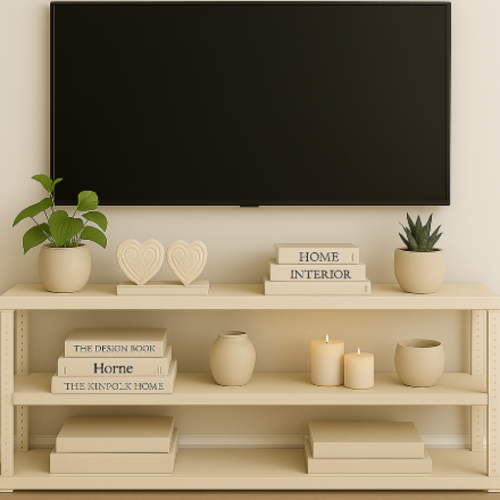 מזנון מתכת אורך 100 ס"מ רוחב 40 ס"מ גובה 60 ס"מ צבע קרם