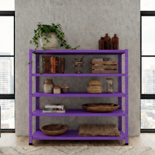 ספריה / מזנון ממתכת 120/30/100 צבע סגול 5 מדפים