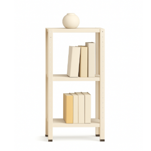 ספריית מתכת מודרנית ואלגנטית דגם אורבה - צבע קרם 30/60/60