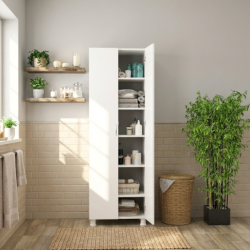 ארון 2 דלתות דגם 6104 דגם שיר - צבע לבן 