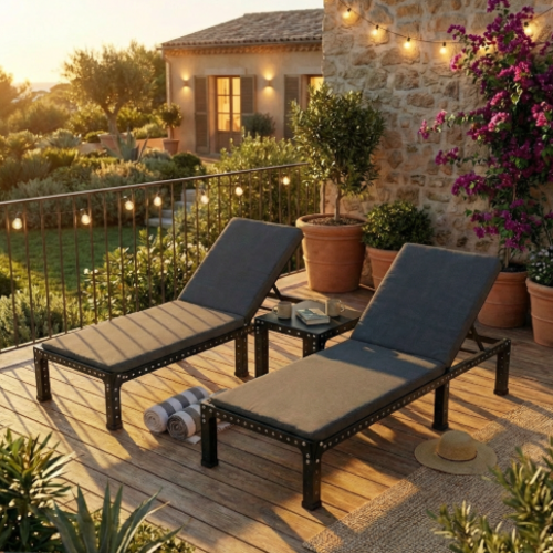 מודומוס TwinWave 192 סט 2 מיטות ושולחן צד - צבע שחור