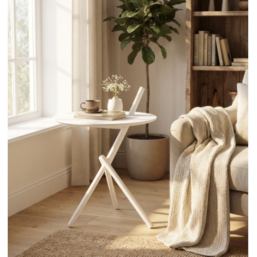 שולחן צד מתכוונן לונטרה לבן