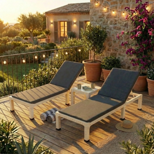 מודומוס TwinWave 192 סט 2 מיטות ושולחן צד - צבע קרם