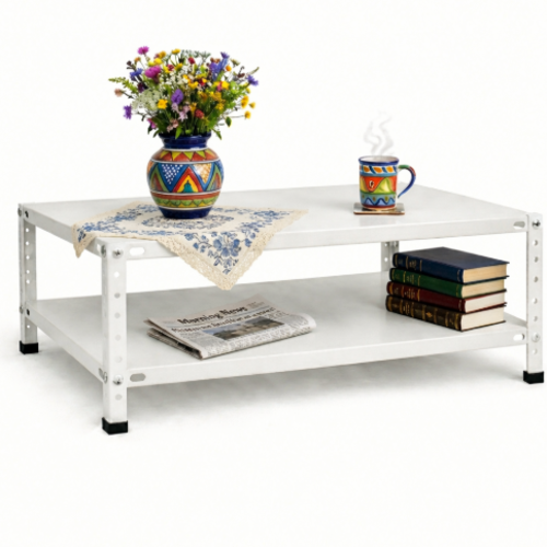 שולחן סלון מתכת 120/60/60 צבע לבן