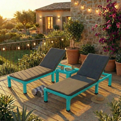 מודומוס TwinWave 192 סט 2 מיטות ושולחן צד - צבע טורקיז