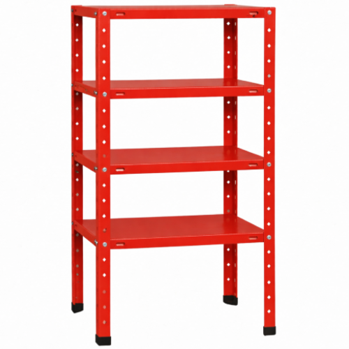 מדף מתכת מודולרי ואסתטי בעיצוב נקי ו דגם פלקסו - צבע אדום 30/60/80