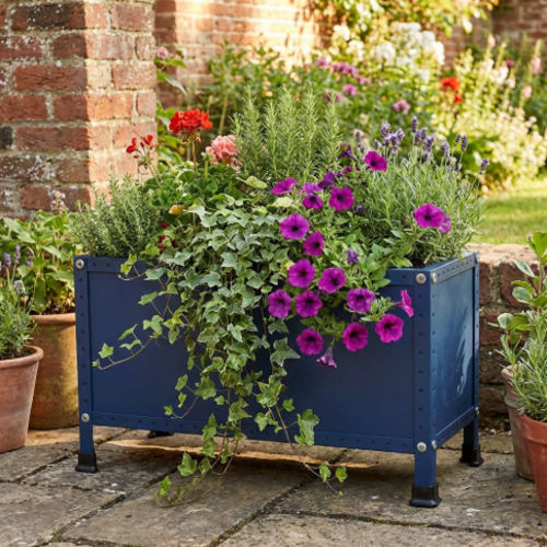 אדנית מתכת מודולוס UrbanBox 90 צבע כחול כהה