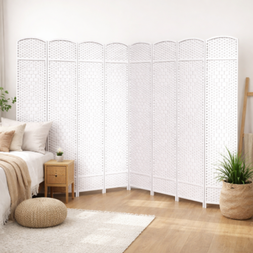 פרגוד קש  8   פנלים –  קרם   לבן