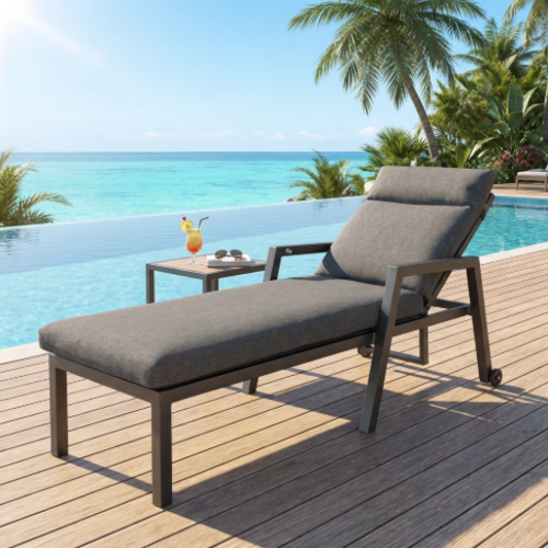 מיטת השיזוף מרינה ליין צבע אפור מתכווננת עם לחצן 