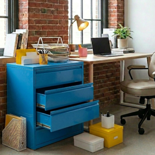 שידה 4 מגירות - צבע כחול