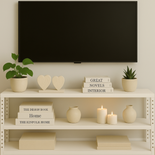 מזנון מתכת אורך 100 ס"מ רוחב 40 ס"מ גובה 60 ס"מ צבע לבן