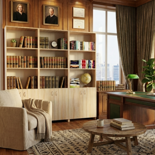 כוננית/ספריה רחבה  XL לבית ולמשרד דגם ברק 6036.3O  - צבע - אלון