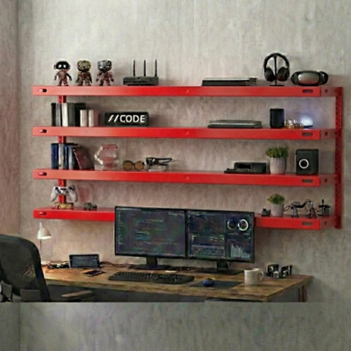 מערכת מדפי קיר מודולרית “ארטיקו 4”  25/100 ס"מ - אדום 