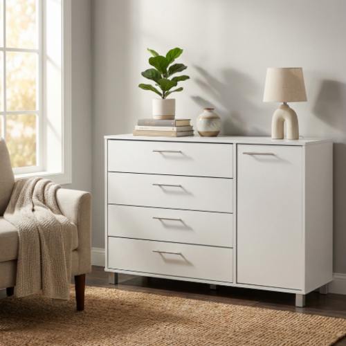 שידה 4 מגירות ודלת אחת תוצרת רהיטי יראון 