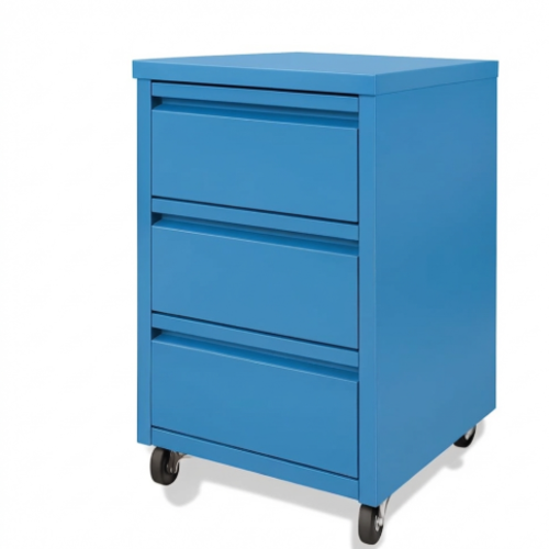 שידה 3 מגירות + גלגלים צבע תכלת 