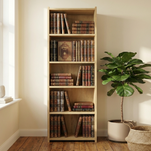 ספריית 4 מדפים  דגם שובל  - אלון ( 4 מדפים )