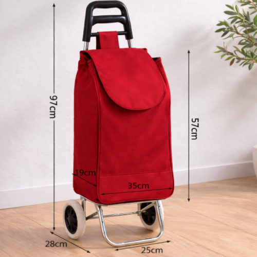 עגלת קניות על גלגלים דגם שוקא צבע אדום