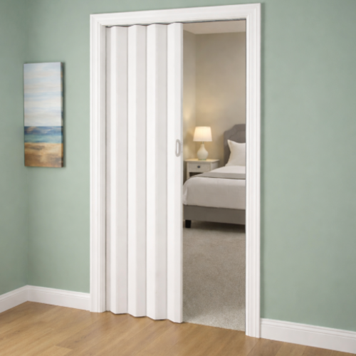 דלת אקורדיון הרמוניקה - צבע לבן 