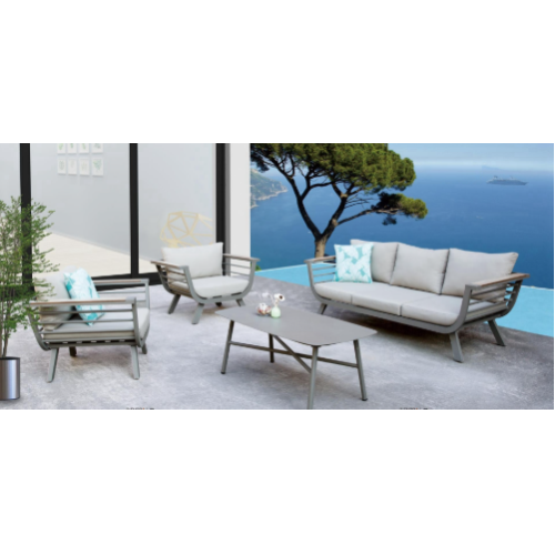 מערכת ריהוט גן סלונית דגם "רוקס  צבע שמפניה 4 חלקים"