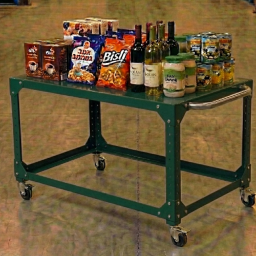 עגלת שירות מודולרית דגם “אורבן-רול” מבית מודומוס צבע ירוק