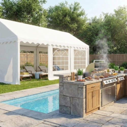 אוהל אירוח וקירוי מדגם וילה-שייד 3X8