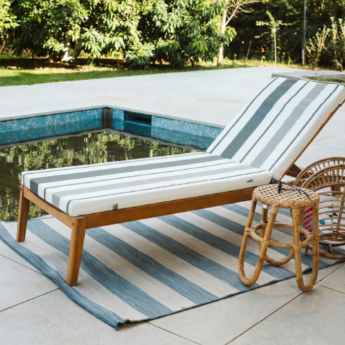 מזרן ריפוד למיטות שיזוף - אפור פסים