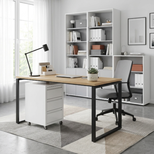 שידה 3 מגירות + גלגלים צבע לבן