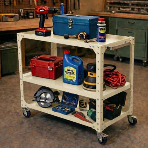 עגלת עבודה מודומוס דגם טורבו-רול 3 קומות צבע קרם