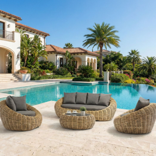 סט ישיבה יוקרתי לגינה דגם "אורבנו ריביירה"