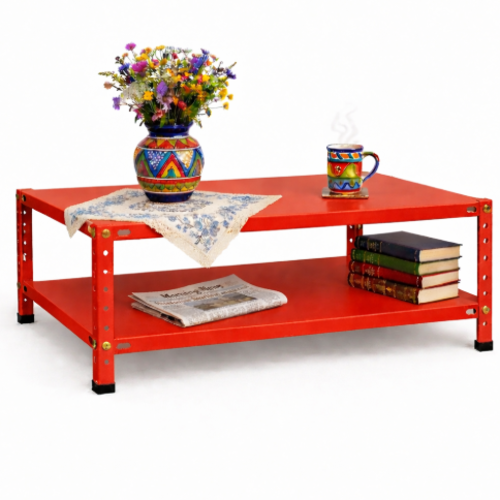 שולחן סלון מתכת 120/60/60  צבע אדום