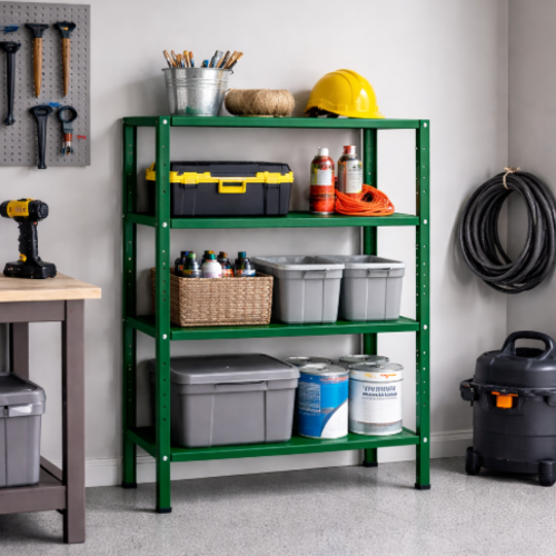 מדף מתכת מודולרי ואסתטי בעיצוב נקי ו דגם פלקסו - צבע ירוק 30/60/80