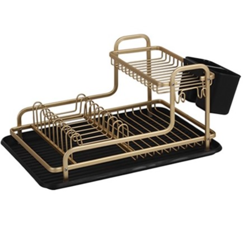 מייבש כלים אלומיניום – דגם קומפקט פרו זהב / שחור