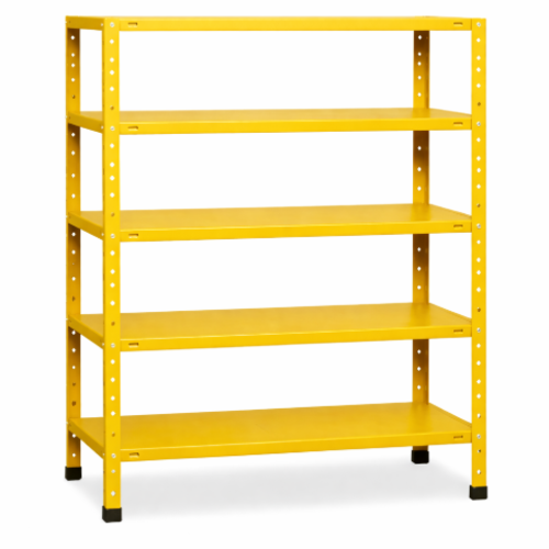 סט מדפי מתכת 5 קומות - צבע צהוב