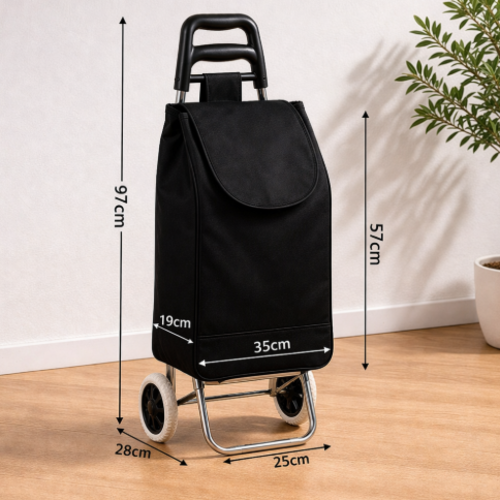 עגלת קניות על גלגלים דגם שוקא צבע שחור