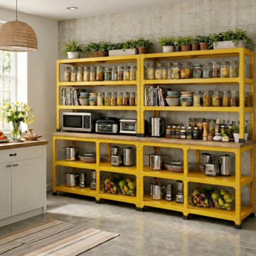 ספריית מטבח מודולרית מודומוס "ספייס-שף 240" צבע צהוב