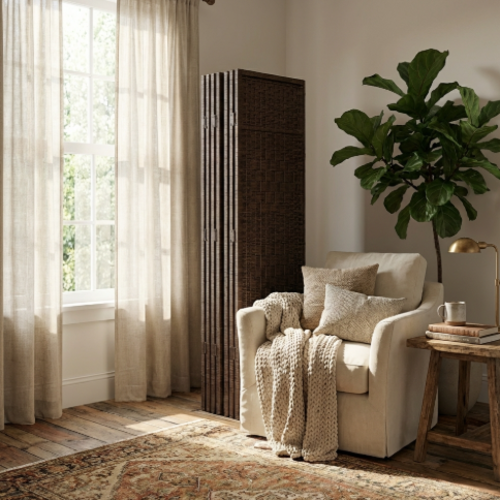 פרגוד מתקפל - 10 - כנפיים נפתח עד 500 ס"מ. מבית H.KLEIN‏ - צבע חום כהה