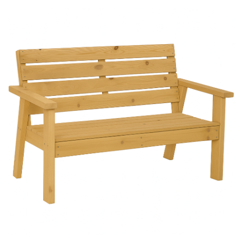 ספסל "אלטונה" – עץ טבעי למרפסת ולגינה צבע אורן