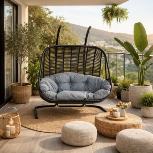 ערסל ראטן זוגי דגם ברוקלין בצבע אפור