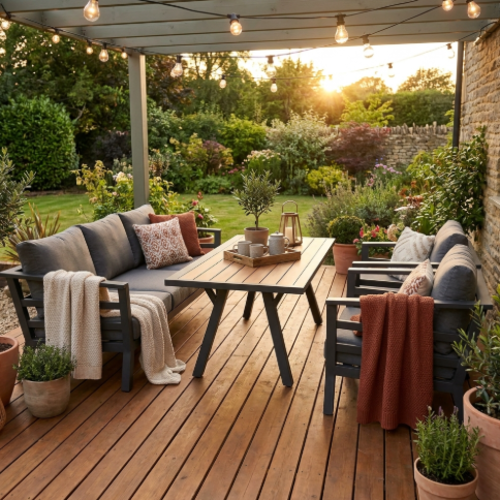 ריהוט גינה  תלת מושבים מאלומניום דגם ברקו - צבע אפור